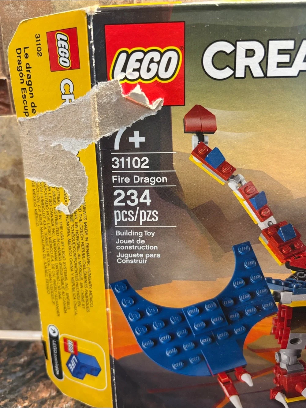 Lego Creator Fire Dragon 3 in 1 Building Set #31102, 234 Pieces Ages 7+